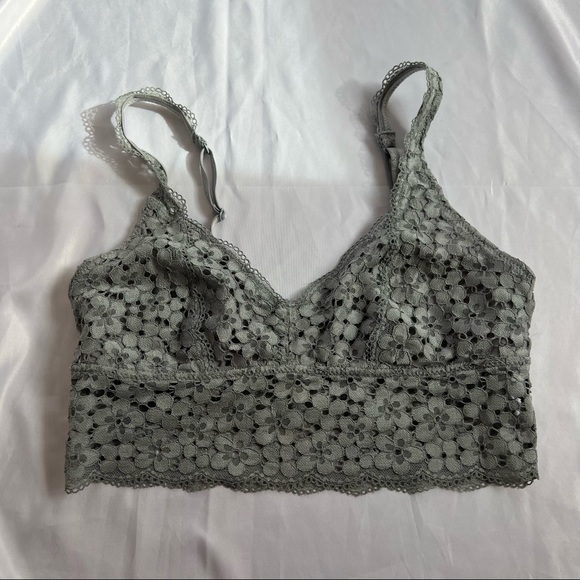 aerie Other - Aerie Gray Floral Lace Bralette, size Small